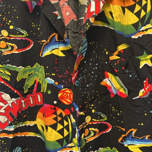 Vintage 1990 planet Hollywood short sleeve button up shirt large black - Picture 3 of 4